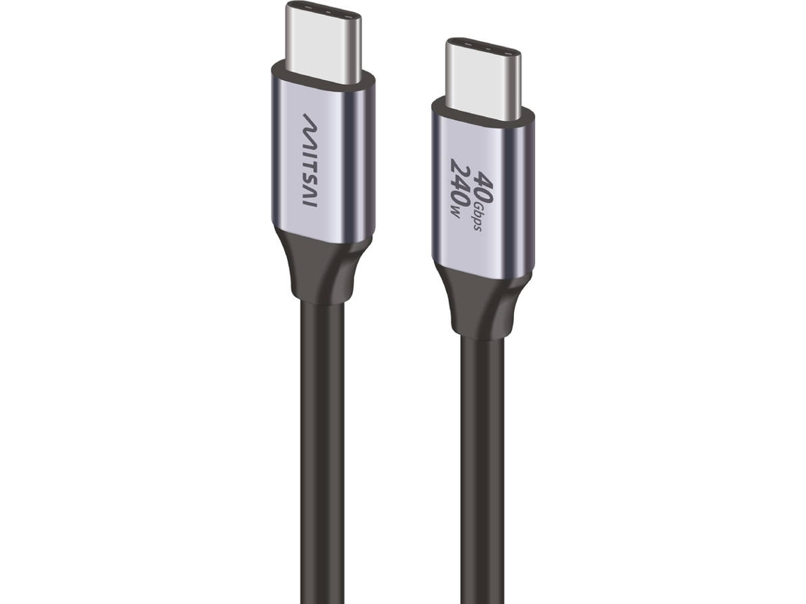 Cabo MITSAI USB4 Usb-C compatível com Thunderbolt 3/4 (1M  - Preto)