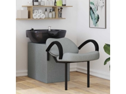 Vidaxl Cadeira De Shampoo Cinza Claro E Preto 136 X 60 X 92 Cm Tecido