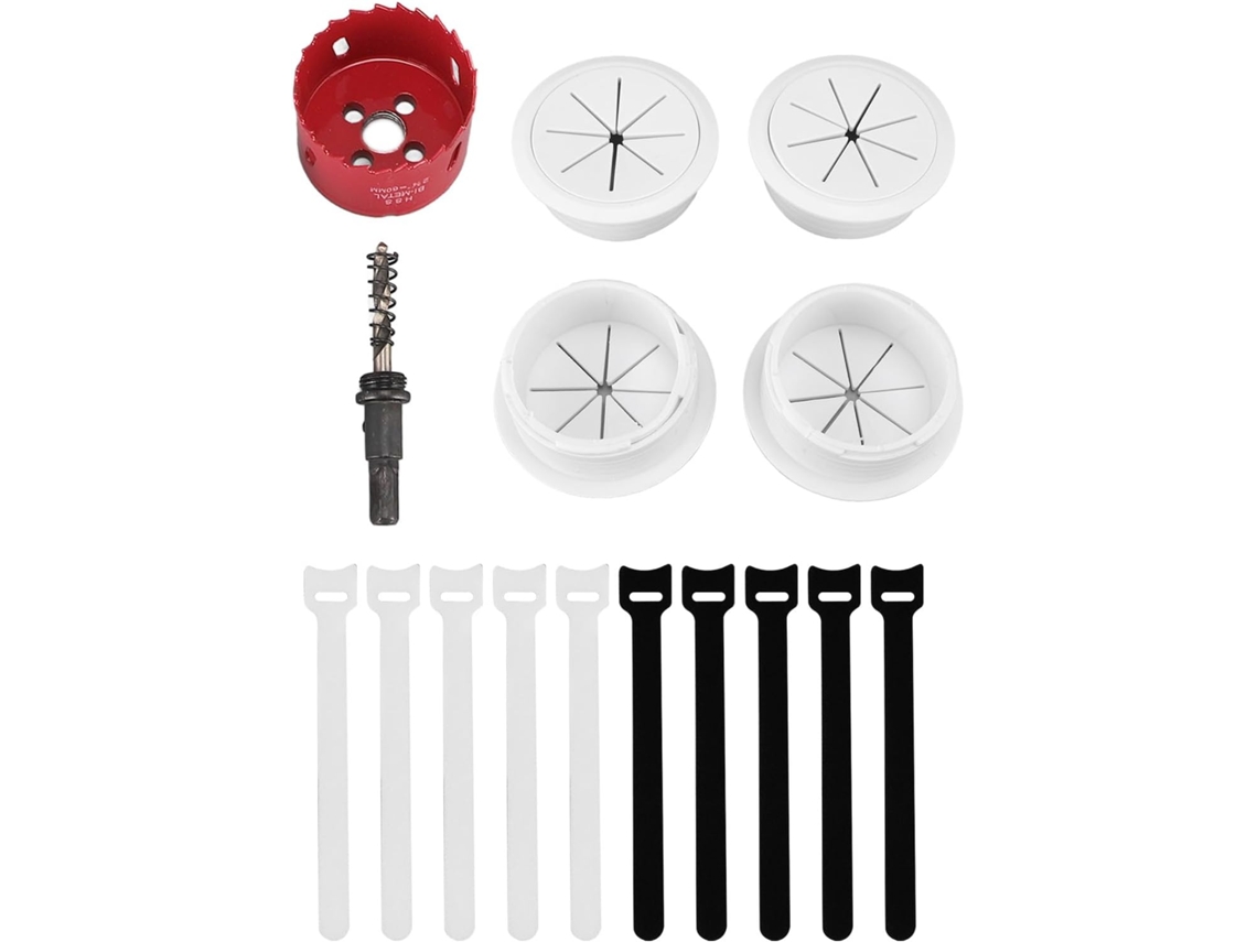 Kit De Gerenciamento De Cabos Para Ocultar Fios De Tv, Com Aberturas De 60 Mm E Ab Gokoco (2 3/8 Polegadas)