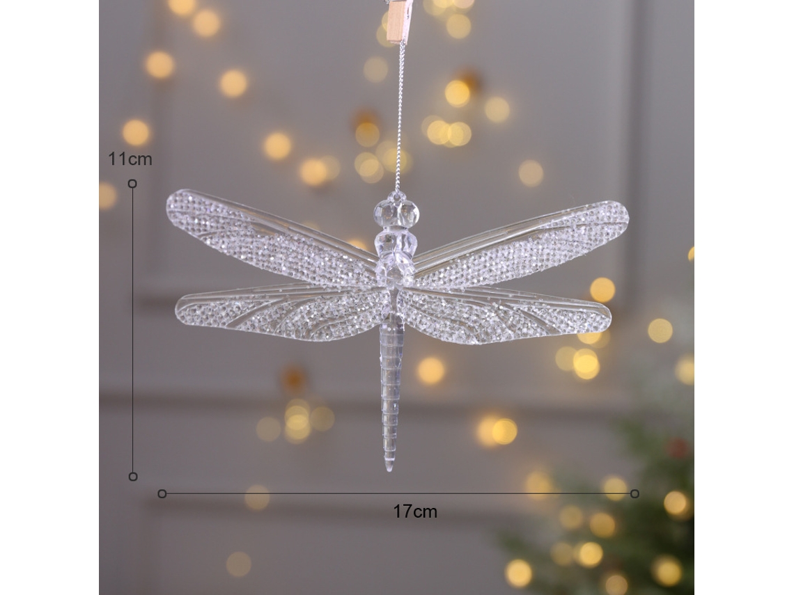 Enfeite De Natal De 15 Cm Com Flocos De Neve, Rena De Cristal E Guirlanda Para Pendurar Na Árvore. Decoração Natalina Para Casa Em Aquaforge