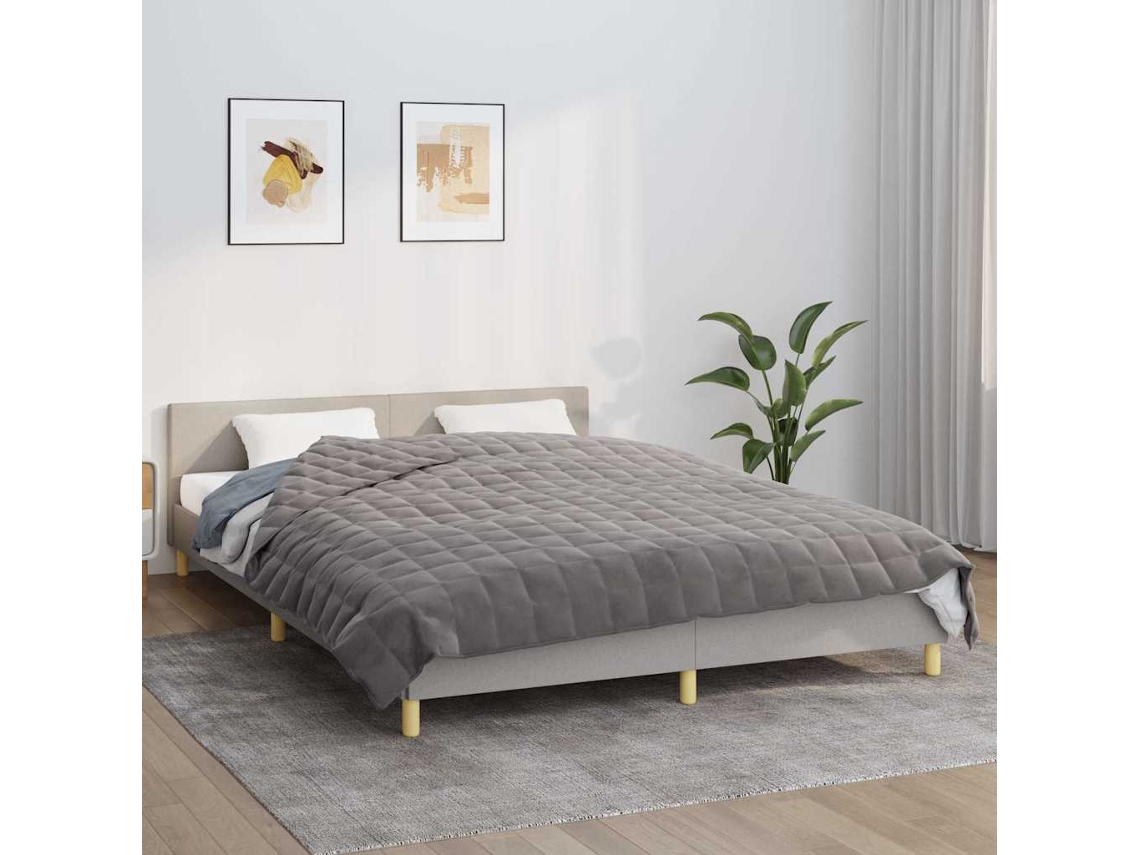 Vidaxl Manta Pesada 9 Kg 200x225 Cm Tecido Cinza