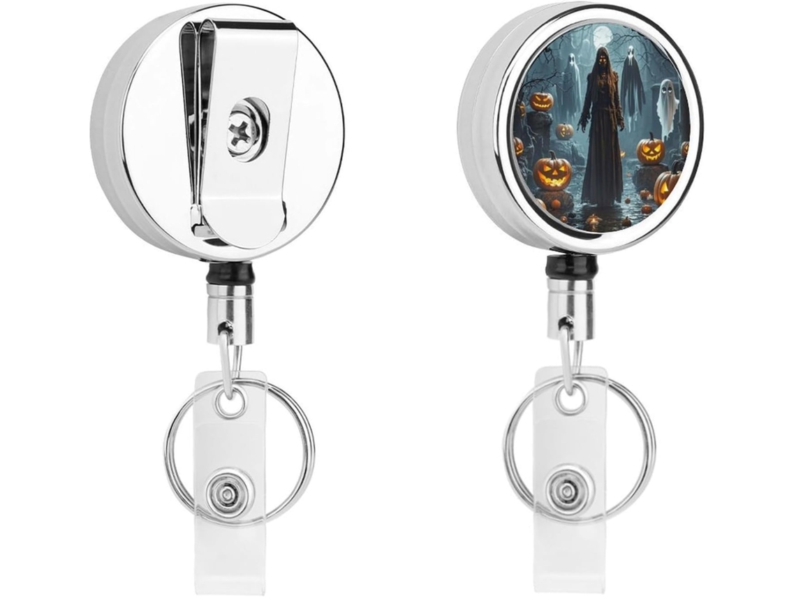 Porta Crachá Retrátil Compacto E Leve Em Metal, Com Clipe E Chaveiro, Ideal Enfermeiros, Professores E