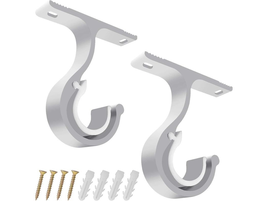 Suporte para Vara de Cortina, 28mm, Alumínio, Branco | S/MARCA