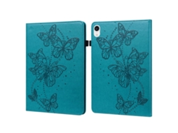 Capa Para Tablet Lurelia, Para Ipad 10 10.9 2022 Porta Cartões Com Relevo De Borboleta, Azul, Proteção Antiquedas