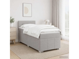 Vidaxl Cama Box Spring Com Colchão Cinzento-claro 90 X 200 Cm Tecido