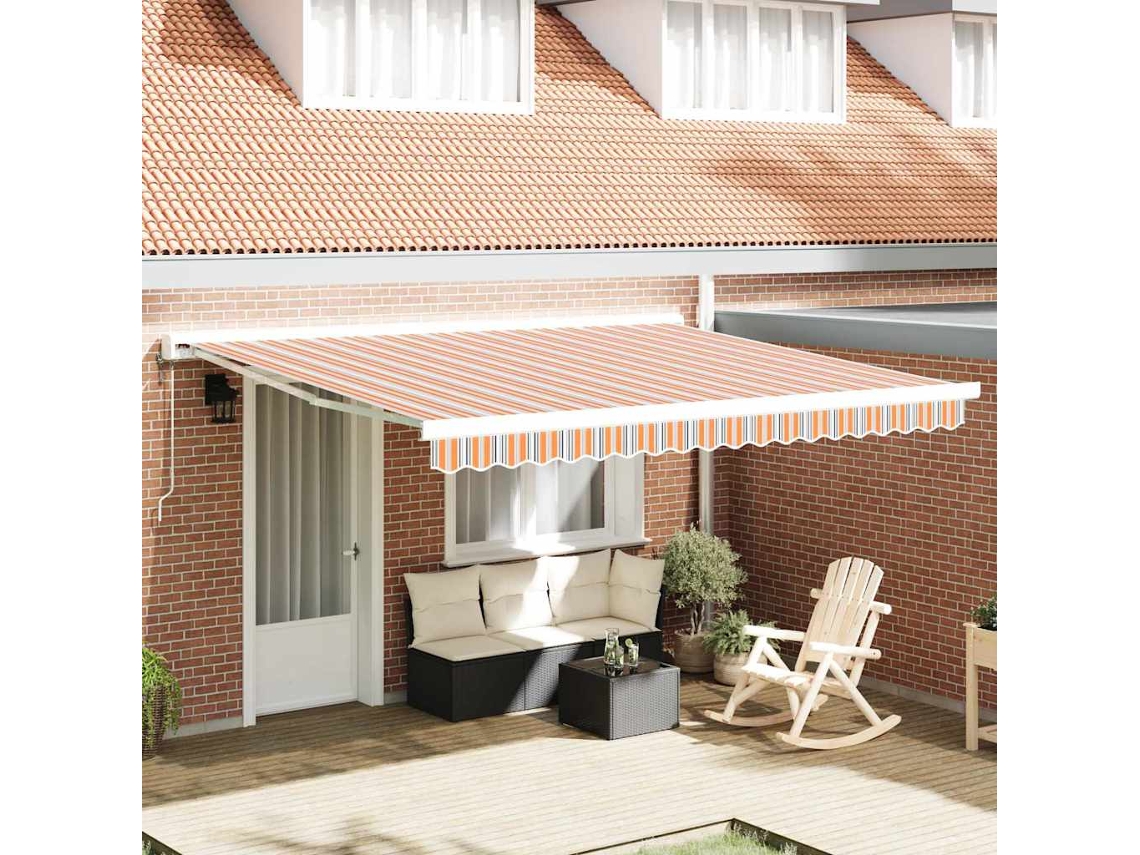 Vidaxl Toldo Retrátil Multicolor 400 × 300 Cm Tecido E Metal