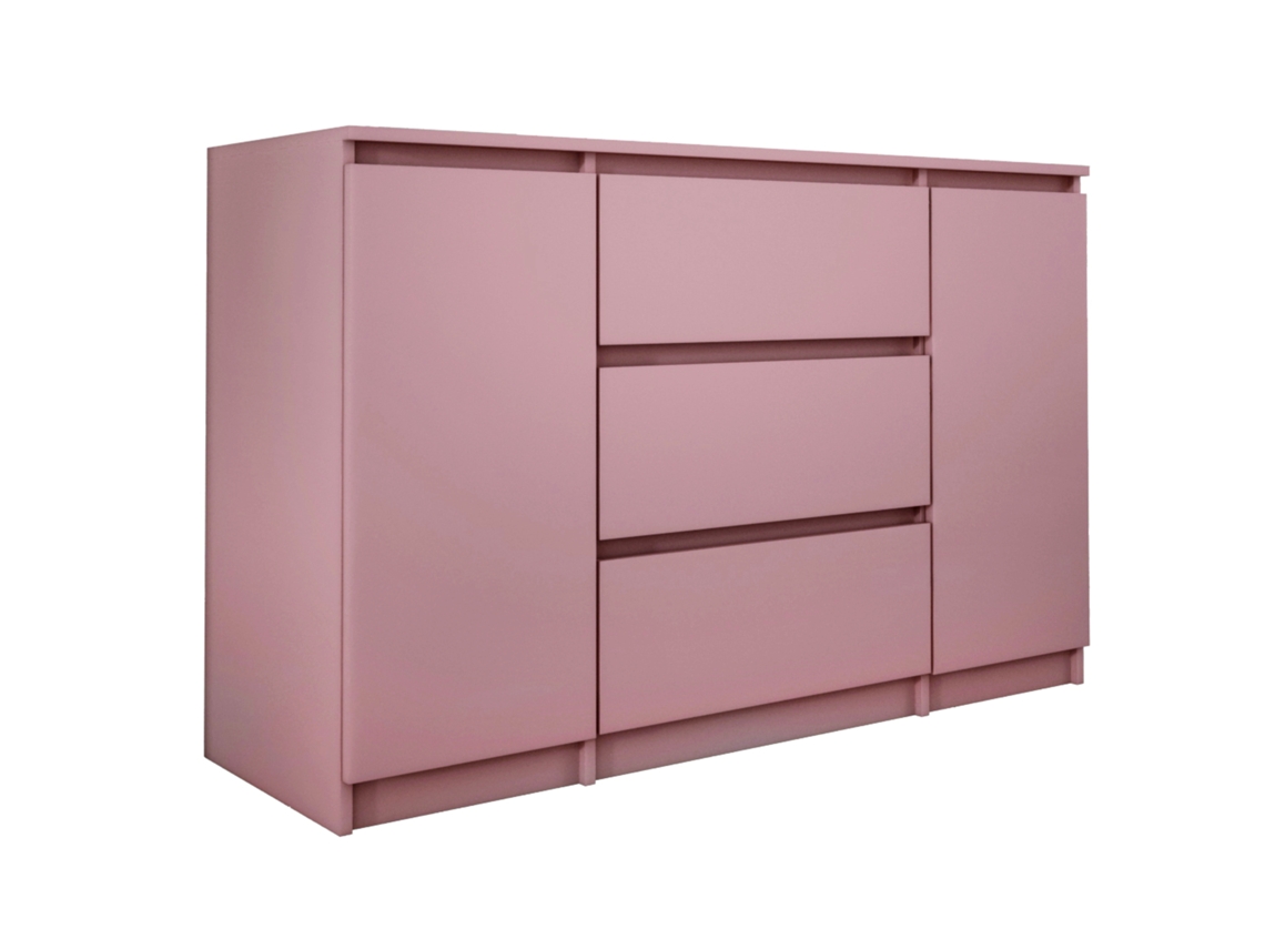 Cômoda Com 2 Portas E 3 Gavetas, 120 X 78 X 39 Cm, Cor: Rosa 3E 3XE LIVING.COM