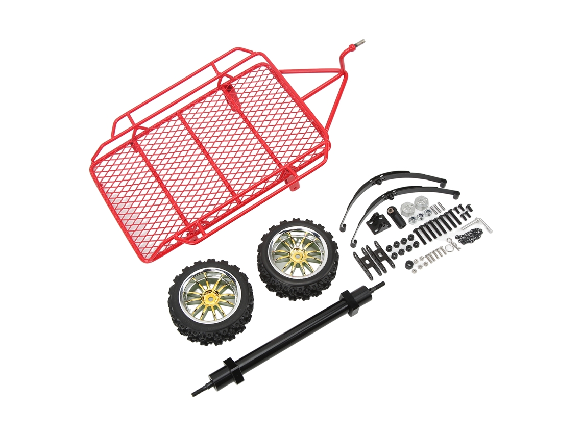 Carro pequeno RC com espaço de armazenamento suficiente de ferro e borracha para Axial SCX10 Traxxas Trx4 D90 Redcat Gen8 vermelho S/MARCA