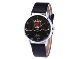 Reloj De Cuero Casual Estilo Con Correa De Cuero Para Mujer Hombre Estudiante Pareja Negro