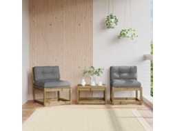 Vidaxl Sofás De Jardim C/ Almofadões 2 Pcs Pinho Impregnado