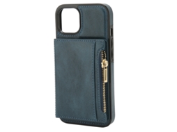 Capa de Couro Iphone 13 com Zíper e Bolsa LAXISCREED