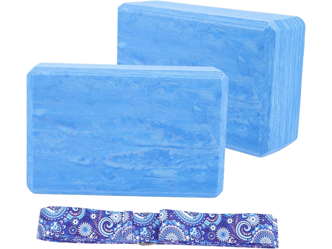 Faixa Elástica e Bola de Ioga Milisten, azul, 25cm, antiderrapante