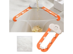 Filtro Triangular Para Pia Com Suporte Dobrável E 100 Sacos De Malha Filtrante, Laranja