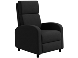 Poltrona Relax Reclinável Até 160° Manual Com Apoio Para Os Pés 64x86x102 Cm Preto