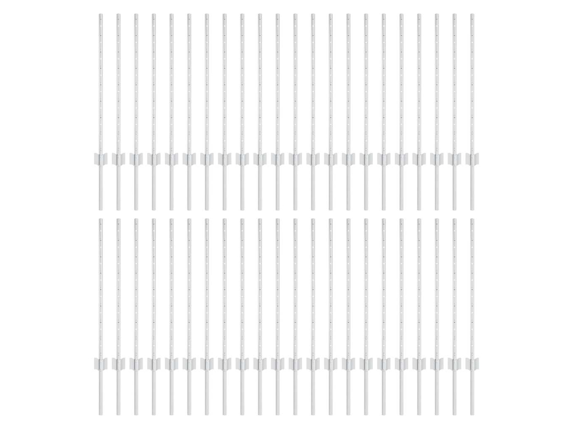 Conjunto 44 Poste De Jardim Vidaxl Prateado Aço (120 Cm)