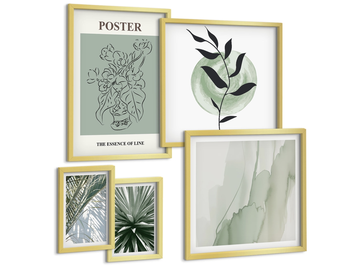 Conjunto De Pinturas Inspirações Vegetais Natureza Espelharte (5 Peças)