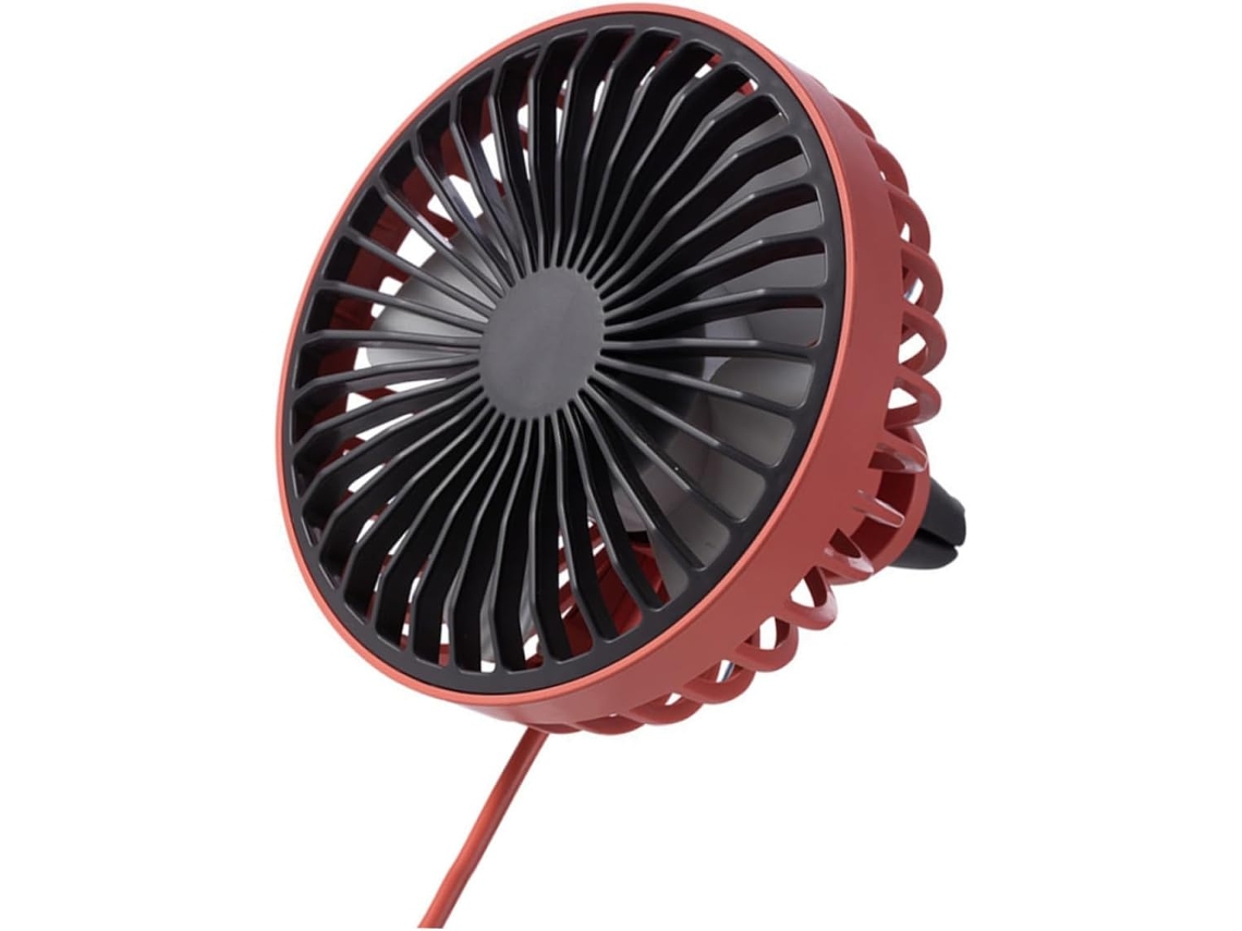 Ventilador Usb Compacto E Eficiente Para Carro Luxshiny, Fácil De Instalar, Acessório Automotivo, Vermelho