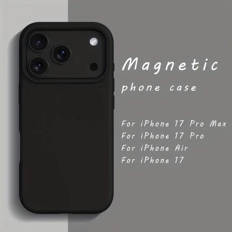 Capa Magsafe Para Iphone (iphone 17 Preto), Feita De Silicone Líquido.