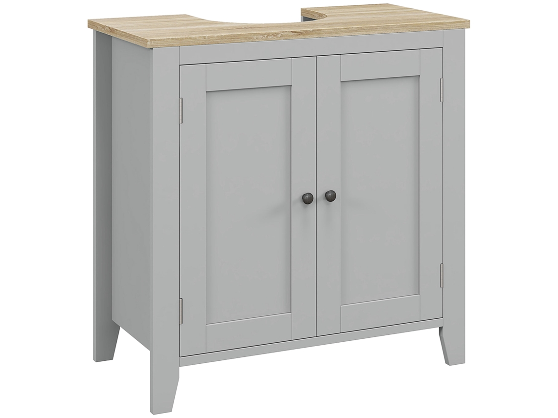 Móvel para Lavatório com 2 Portas e Prateleira 60x30x60cm Cinza S/MARCA