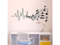Mélodie Note Sonore Magasin De Musique Adesivos Muraux Chambre D'enfants Adesivos Muraux Amovible Adhésif Vinyle Chambre Papier Peint 57x24cm