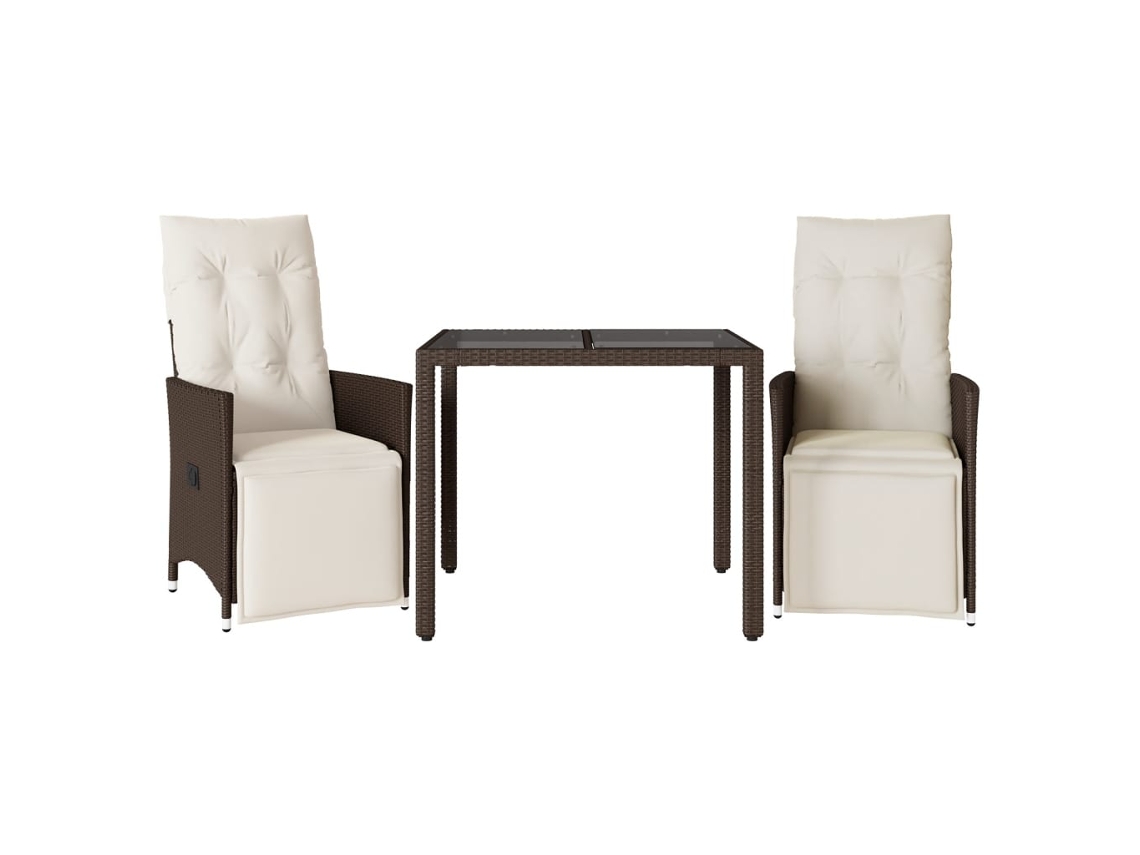 Bistro Set, Bistro Sets Vidaxl Marrom Rattan / Vime (90 X 90 X 75 Cm)