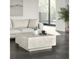 Mesa de centro Lasley con capacidad de carga de 45 kg, aspecto travertino Tectake