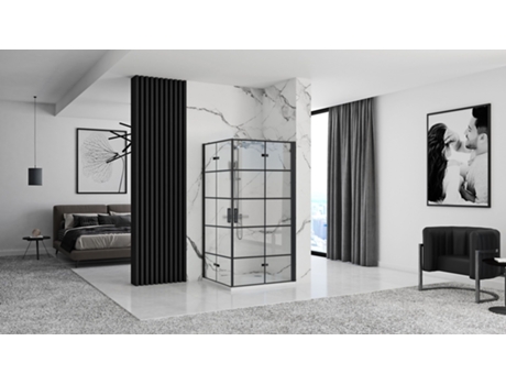 Divisória De Chuveiro Rea Molier Double 80x100 Black