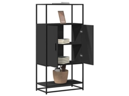 Armario alto 68x35x139 cm Derivados de madera y metal Negro