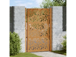 Vidaxl Portão De Jardim 100x125 Cm Com Design De Folha De Aço Resistente Às Intempéries