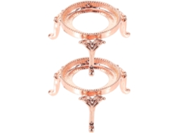 Suporte De Mesa Decorativo Grande Com Esferas Cristal Em Metal Dourado Rosê, Base Grande Para Decoração, Conjunto De 2 Suportes