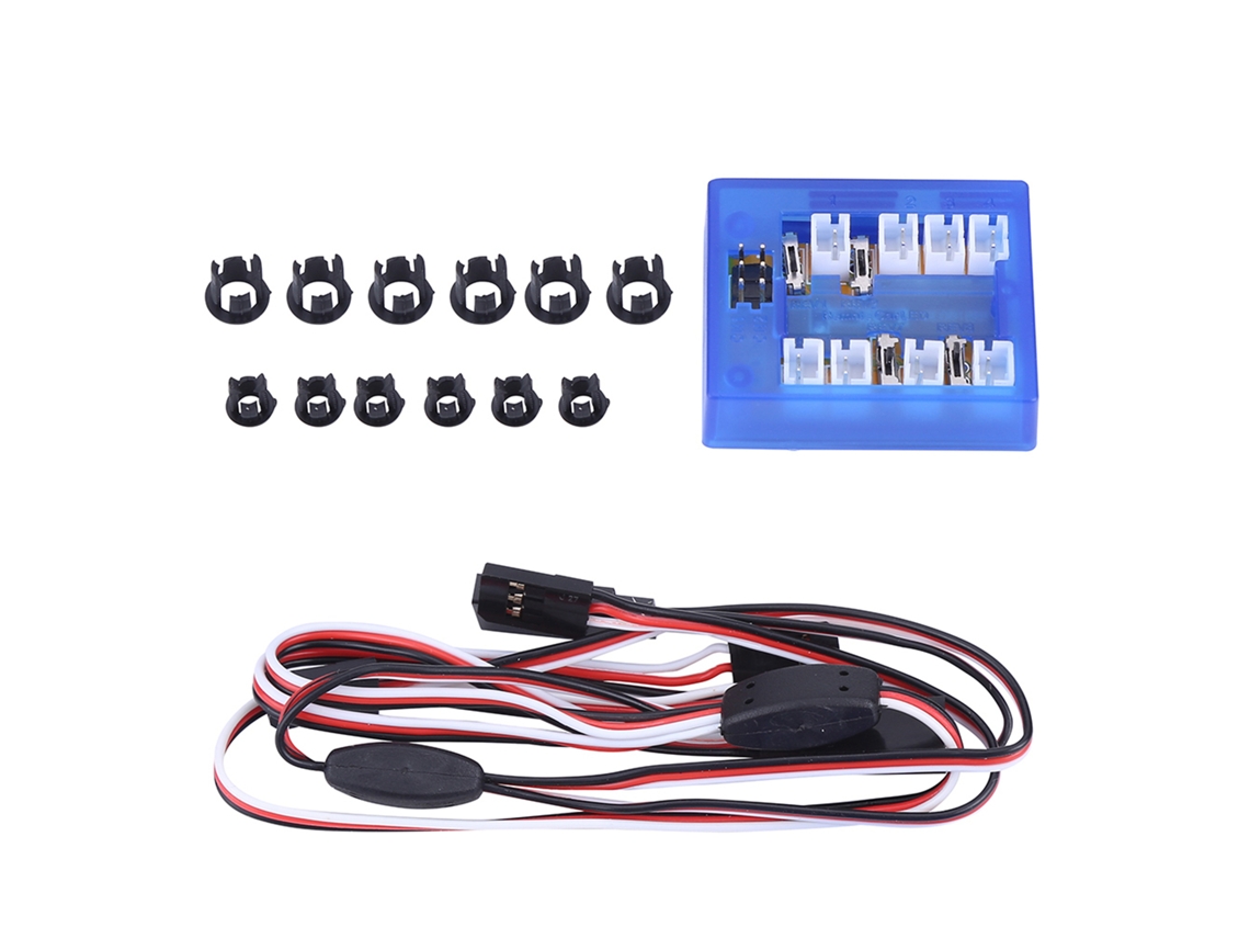 Kit De Sistema De Iluminação Led Com 12 Luzes Piscantes Acessório Para Carro Rc 1/10