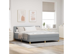 Vidaxl Cama Box Spring Led Cinzento-claro 180 X 200 Cm Tecido