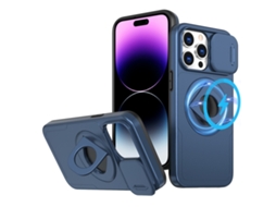 Capa Zruxe Compativel Com Iphone 14 Pro Max (camshield - Magsafe - Anel - Azul)