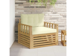 Vidaxl Sofá Exterior Poliéster Branco E Creme