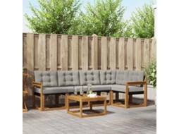 Vidaxl Conjunto De Sofás Para Exterior 6 Pcs Cinza Natural E Claro