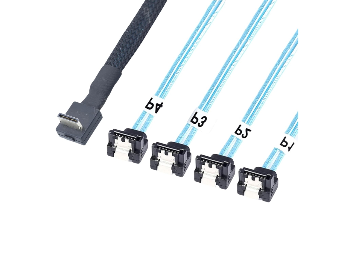 Cabo De Dados Pcie Sff 8611 4i Para 4 Peças 7p Com Ângulo 90 Graus