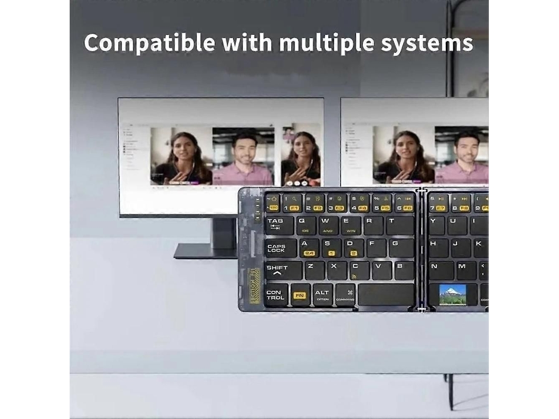 Teclado Bluetooth Sem Fio Dobrável e Transparente com Kit de Mouse, Teclado Dobrável para Viagem para Smartphone e Computador. TAISHENGDA
