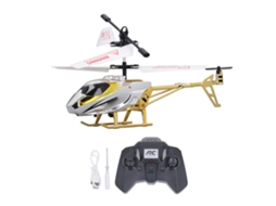 Helicóptero de Controle Remoto Mali 3.5 Canais 2.4ghz com Luz USB Recarregável Prata