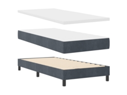 Conjunto 1 Cama Box Vidaxl Cinzento Veludo (90 X 190 Cm)