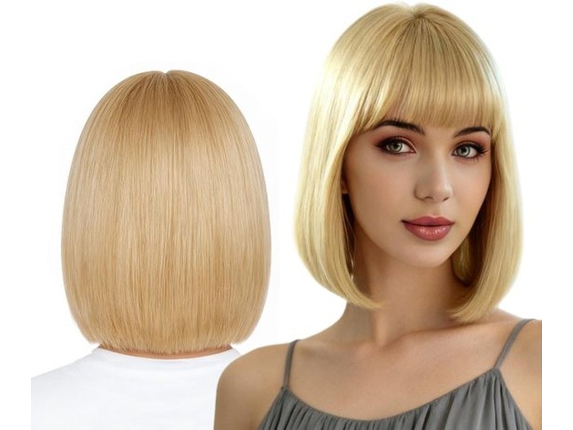 Pruik Com Pônei - Bob Curto De 30 Cm - Resistente Ao Calor - Fios Sintéticos - Aparência Natural - Confortável Para O Cabeça - Peça De Cabelo