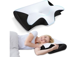 Lurelia Travesseiro, Espuma Viscoelástica, Ergonómico, Ortopédico, Para Dormir De Lado, Preto