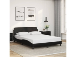 Vidaxl Estrutura De Cama Dover 140x200 Cm Couro Artificial Preto