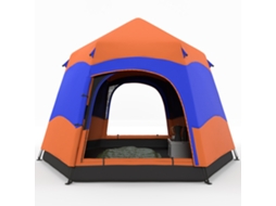 Barraca Instantânea Hexagonal 4 Pessoas (impermeável, Dupla Camada, Mosquiteiro, Laranja)
