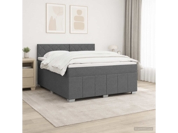 Vidaxl Cama Box Spring Com Colchão Cinzento-escuro 180 X 200 Cm Tecido