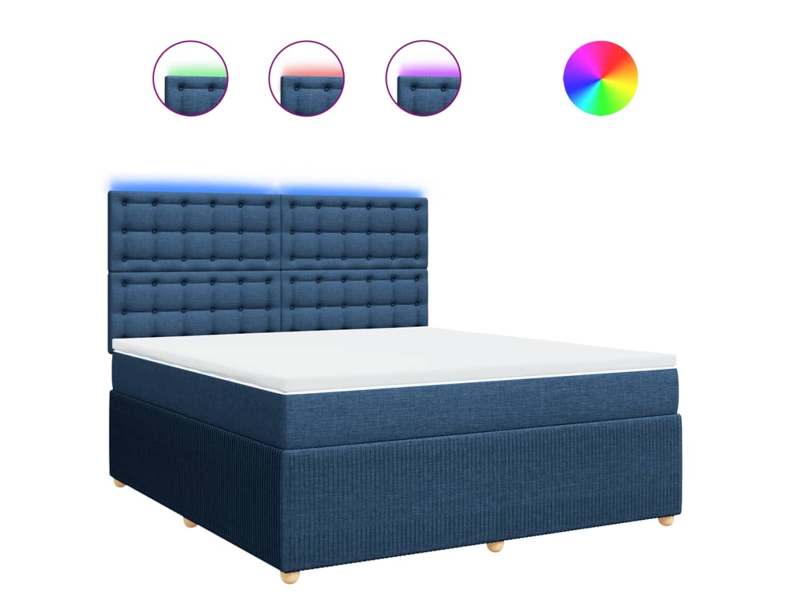 Box Spring Bed, Box Spring Beds Vidaxl Azul Tecido (180 X 200 Cm)