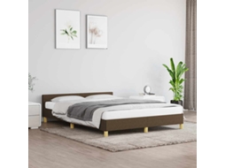 Vidaxl Estrutura De Cama Sem Colchão 140x200 Cm Tecido Castanho-escuro