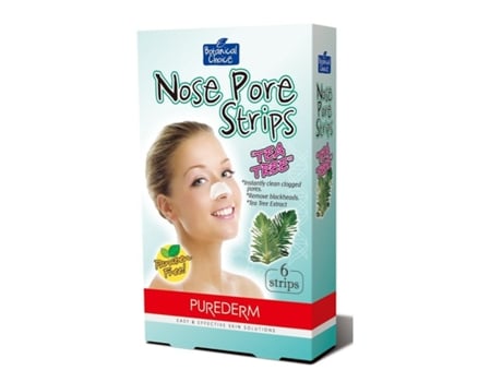 PUREDERM Nose Pore tiras Tea Tree nariz limpeza cortado 6 pcs.
