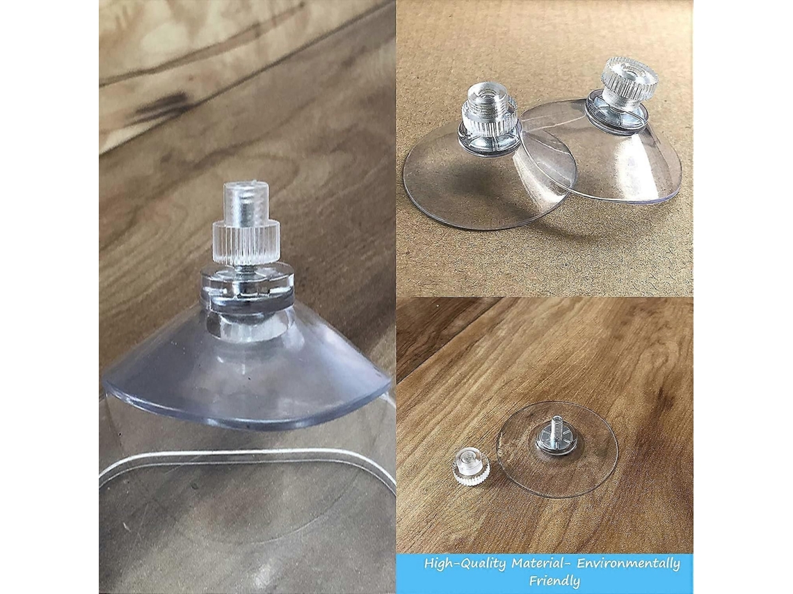 6 Ventosas De Plástico Transparente 41mm Sem Gancho