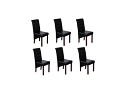 Vidaxl Cadeiras De Jantar 6 Pcs Couro Artificial Preto