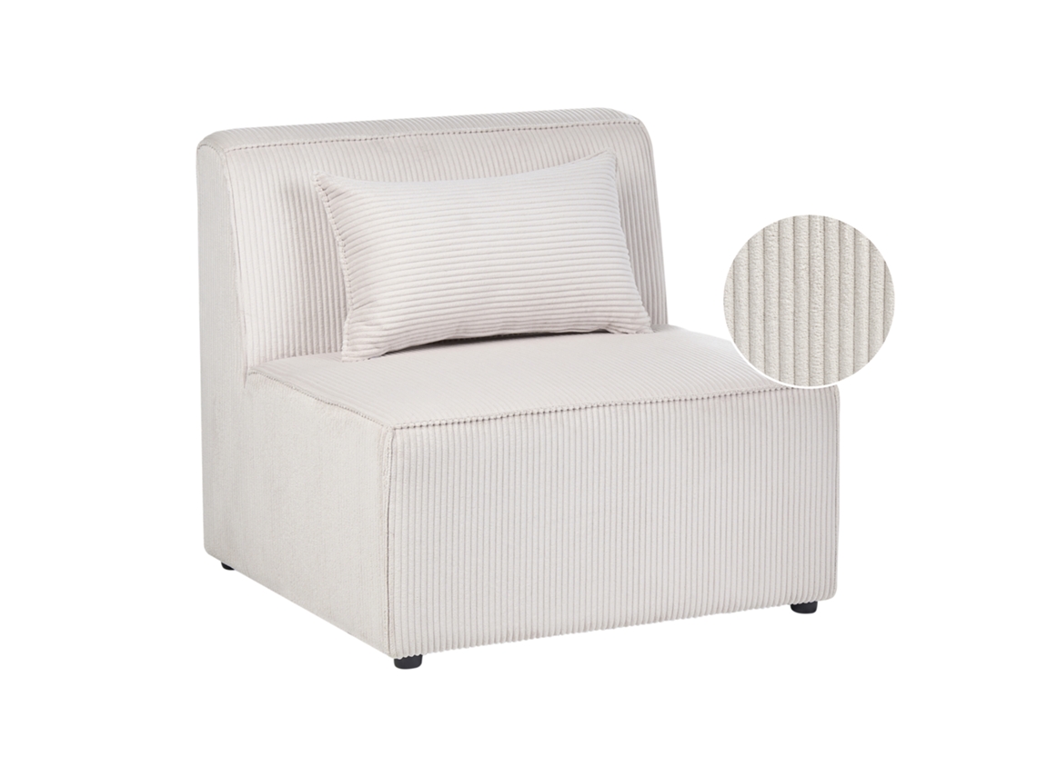 Sillón Modular Beliani Lemvig De Pana Beige 83x83x78